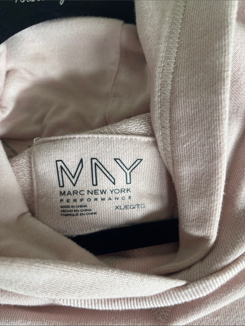 Marc New York Blush Pink Lace-Up Sleeve Hooded Sweatshirt - Picture 2 of 4